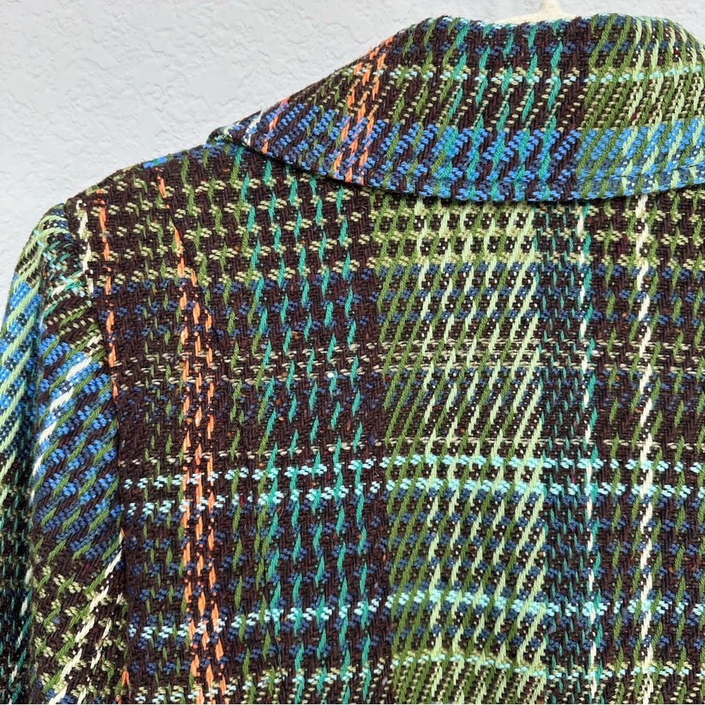 Anthropologie Elevenses Wool Blend Plaid Long Coat 4 - Picture 10 of 16